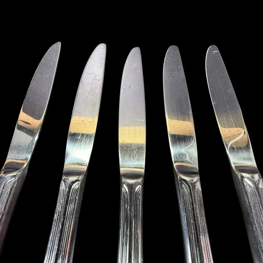 Pfaltzgraff‎ Stainless Steel FAIRISLE lot of 5 Dinner Knives